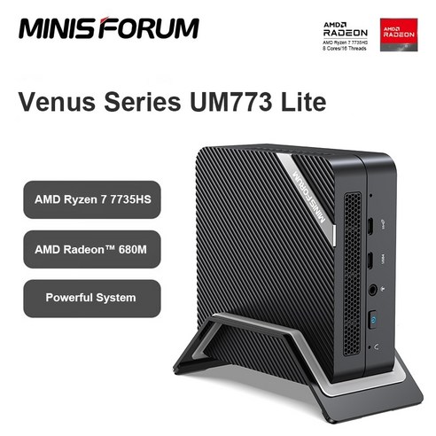 Minisforum UM773 Lite 미니 PC AMD Ryzen 7 7735HS Radeon 680M Windows 11 Pro DDR5 32GB 512GB SSD 8K US, 03 DDR5 32GB 512GB SSD_04 UK, 01 AMD Ryzen 7 7735HS