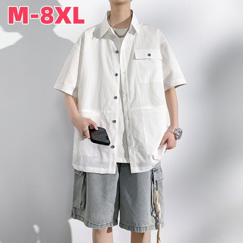 Sevenmoon의 여름철 편안하고 세련된 반팔 빅사이즈 셔츠