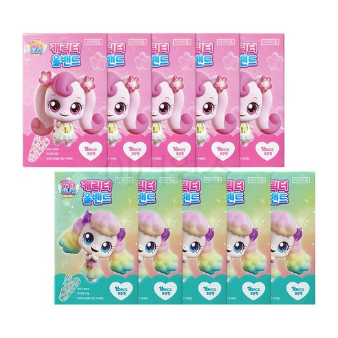 캐치티니핑 올밴드 표준형 x 10개세트 (하츄핑+포실핑), 10개, 하츄핑+포실핑