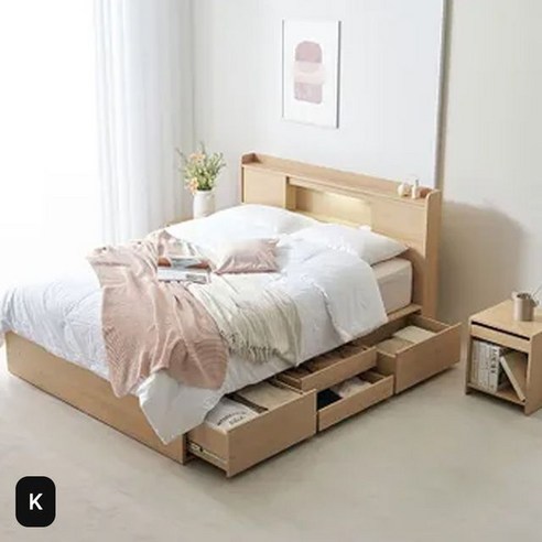 넉넉한 수납 공간으로 삶의 여유를 더하는 에몬스 로이드 빅 수납 침대 킹