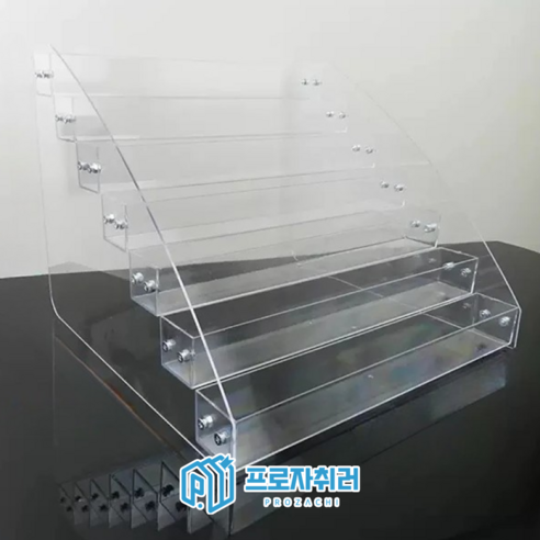 CD 앨범 전시대 거치대 보관함 진열 레코드 꽂이 아크릴 스탠드, 투명 7단
