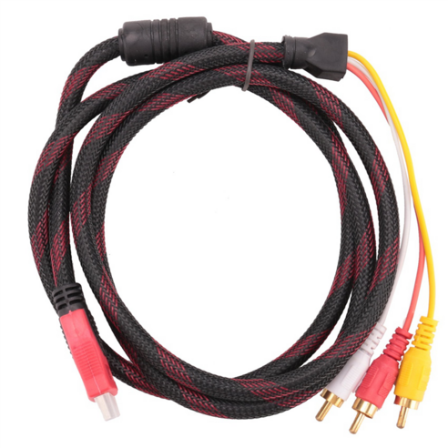 HDTV용 미국 5피트 HDMI to 3-RCA 비디오 오디오 AV 컴포넌트 컨버터 어댑터 케이블, 그림 색상