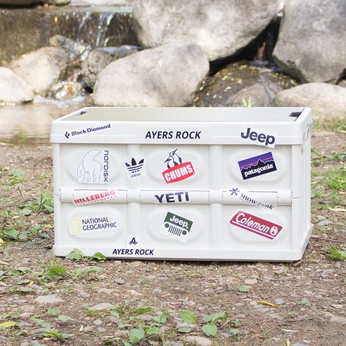 스카이트립 에어즈락 일반형 캠핑테이블 폴딩박스 차박 세트, 일반형 박스 크림화이트 + 베이직 우드