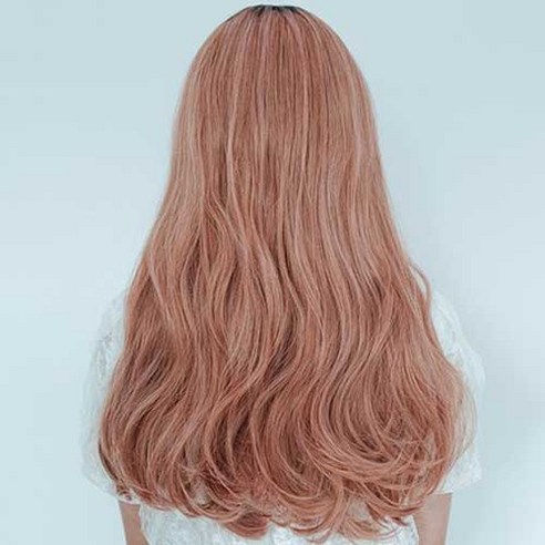 가발매니아 더썸위그 엘피펌 58cm 통가발, 애쉬로즈핑크