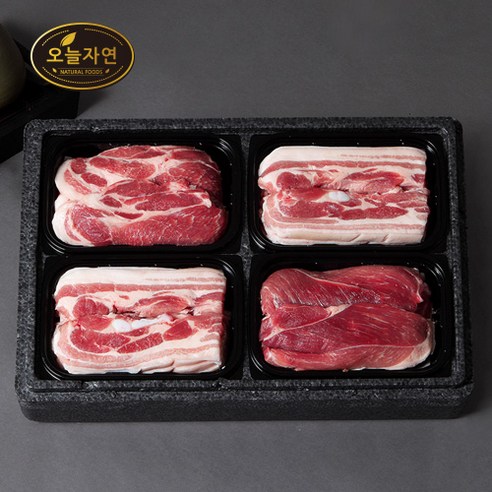 [오늘자연] 한돈 스페셜 구이세트 1호 1.6kg (삼겹살 2팩+목살 1팩+앞다리살 1팩)/팩당 400g, 1개