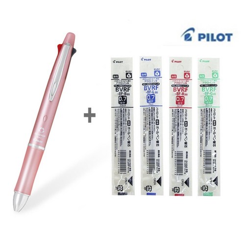 파이롯트 멀티펜 닥터그립Dr.GRIP 4+1 0.7mm 볼펜 리필 세트, 1개, Dr.GRIP 4+1 0.7mm베이비핑크 +리필 세트