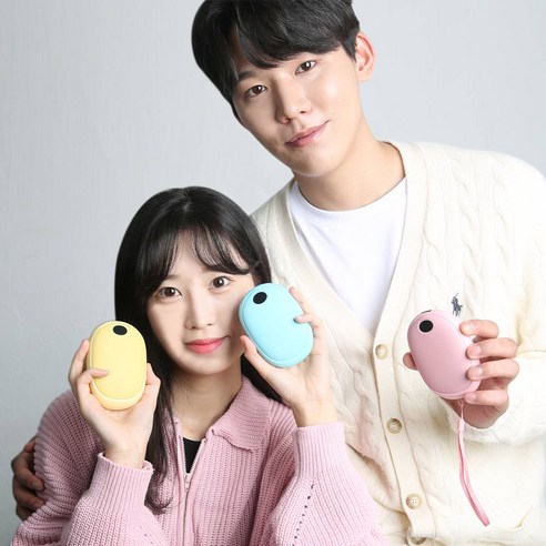 루니스 LED 파스텔 손난로 보조배터리 10000mAh 양면발열, 베이비핑크