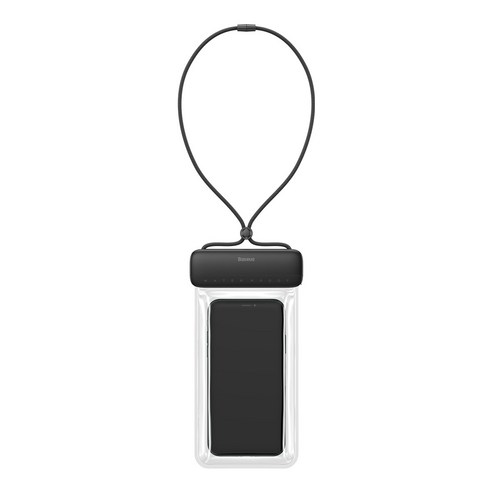 베이스어스 아쿠아 글라이드 핸드폰 방수팩 슬라이드 잠금 방수 파우치, 블랙, 1개