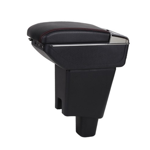 센터 콘솔 보관함 7 USB 포트 우아한 스타일 Perodua Axia 교체용 자동 장착형 재설치 가능 베이스 브래킷 간단한, 레드 라인, 34x14.5x14cm, 플라스틱