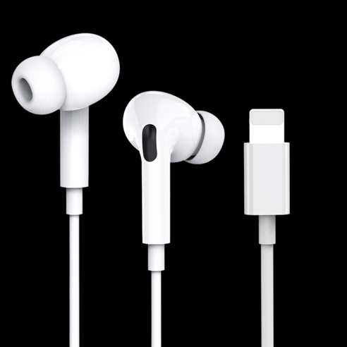 Type-in-ear 6s 휴대폰 플랫 헤드 iPad 유선 유선 제어 베이스용 이어플러그, 【Apple 인터페이스-Bluetooth 노이즈 캔슬링, 공식 표준