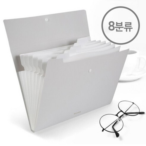 심플 도큐먼트 파일백 8분류 72456, 파스텔그레이, 1개
