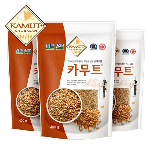 현대농산 정품 카무트 쌀 1.2kg (400gX3봉), 3개