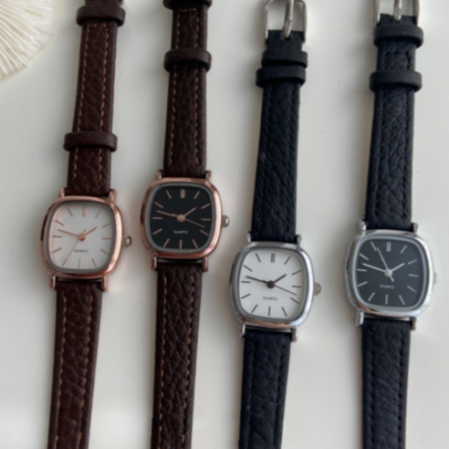 론조모니 스퀘어 가죽 캐주얼 손목시계는 스타일과 실용을 한 번에!