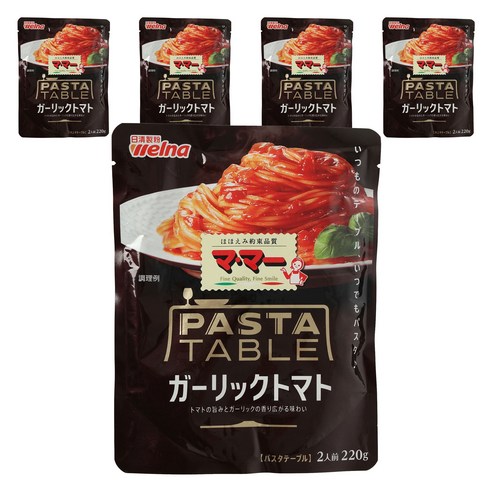 닛신 웰나 마마 파스타 테이블 갈릭토마토맛, 5개, 220g