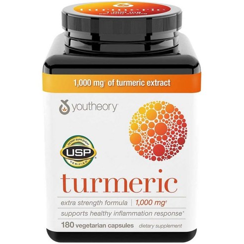 Youtheory 유씨어리 터메릭 강황 1000mg 180정, 1개