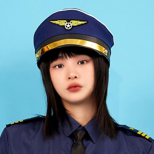졸업사진 모자 특이한 귀여운 소품 파일럿 마린 캐릭터 웃긴 폴리 코스프레 생일선물 인생네컷 할로윈 학예회, 1개, 파일럿(네이비)