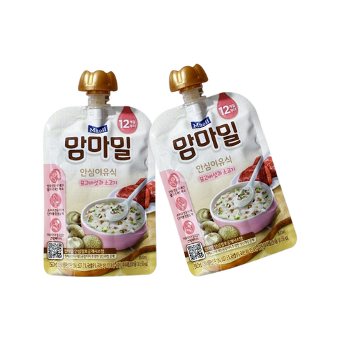 맘마밀 안심이유식 12개월, 표고버섯과 소고기, 100g, 20개