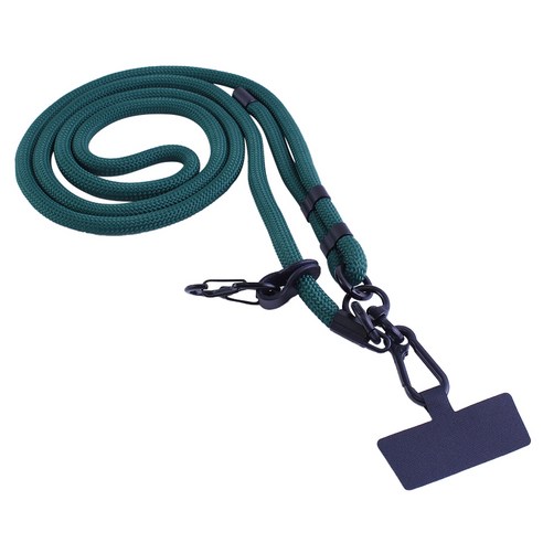 퀵핀 휴대폰 로프 홀더 스트랩 숄더 목걸이 줄 여행, 다크그린, 1개