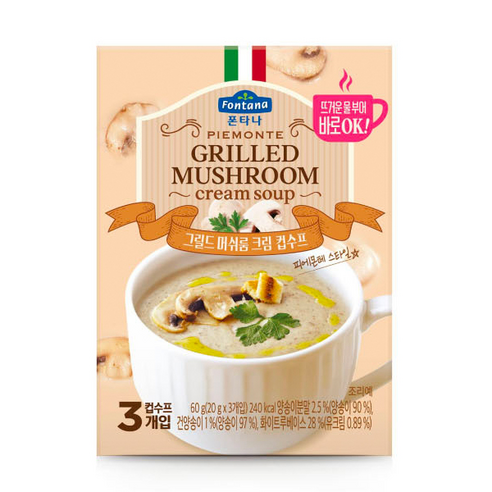 폰타나 그릴드 머쉬룸크림 컵수프 분말수프 (20g x 3개입) 60g x 3개, 1개