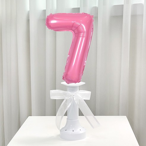 파티앤온 생일 기념일 호일 숫자 스탠딩 풍선, 7, 핑크