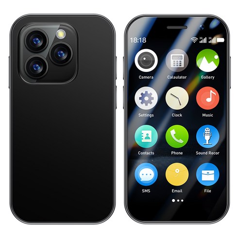SOYES XS17 Pro 안드로이드 9.0 듀얼 SIM 3G 네트워크 2GB RAM 16GB ROM 2000mAh 배터리 3.0" 디스플레이 소형 휴대폰, Black, Black