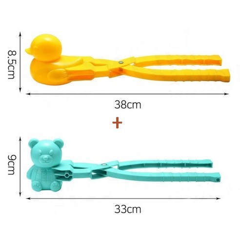 1+1 무료배송)눈 오리 집게 스노우볼 메이커 대형 눈사람 만들기 눈뭉치 제조기 눈오리집게 몰랑이, 오리+곰돌이집게 랜덤발송 스포츠/야외완구 Best Top5