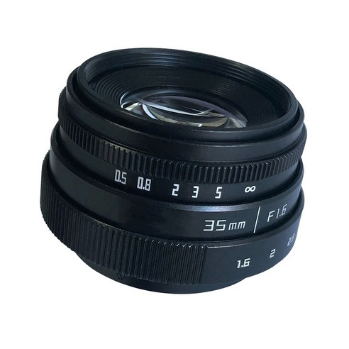 노 브랜드 Canon EOSM M2 M3용 어댑터 링이 있는 35mm F1.6 C 마운트 카메라 렌즈