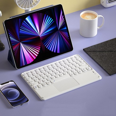 키보드 마우스세트 IPad 무선 블루투스 호환 Teclado iPad Xiaomi 화웨이 태블릿 안드로이드 IOS, White Keyboard, 하나, 하나