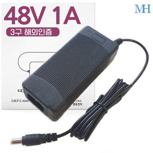 명호전자 48V1A 아답터 3구 해외 인증용 6등급(GM60-480100-F) DC 48V 1A 어댑터, 48V1A (3구/해외6), 아답터만