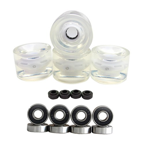 4pcs 70mm 라이트 업 롱 보드 스케이트 보드 휠 마그네틱 코어 휠, 하얀, 70 x 51mm, PU