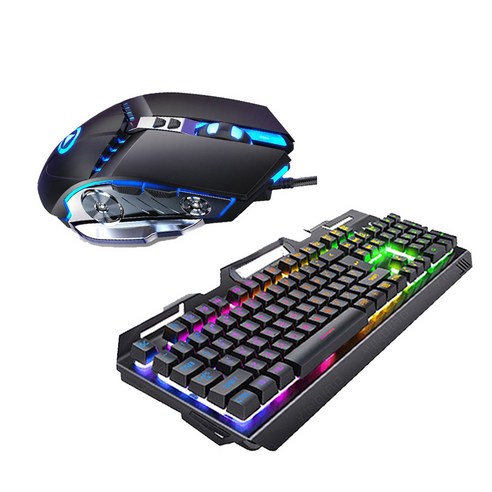 YSSHOP Windows PC 게이머를위한 유선 게이밍 키보드 및 마우스 콤보 3200 DPI, 세트 B, 정규병, 플라스틱