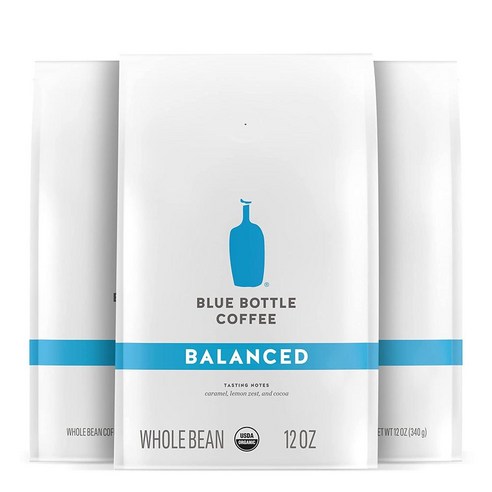 직구 Blue Bottle 블루보틀 홀빈 유기농 원두 커피 미디엄 로스트 디카페인 밸런스 볼드, 340g, ESPRESSO, 3개