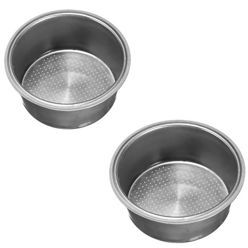 Krups Breville Delonghi를위한 2x 커피 에스프레소 제작자 기계 여과기 바구니, 51x25mm, 실버, 스테인레스 스틸