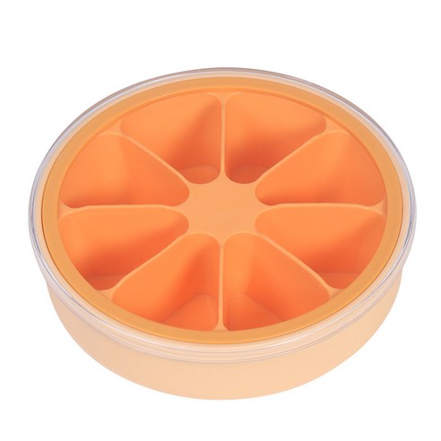 ZHiCHENg창의적 자제 오렌지 조형 얼음 금형 가정용 탈모 얼음 상자 식품 급 테이프 덮개 실리콘 겔 얼음 격자