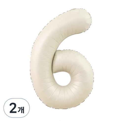 에스엠파티 2개입 100cm 대형 숫자풍선 6, 1개, 크림(2개입)