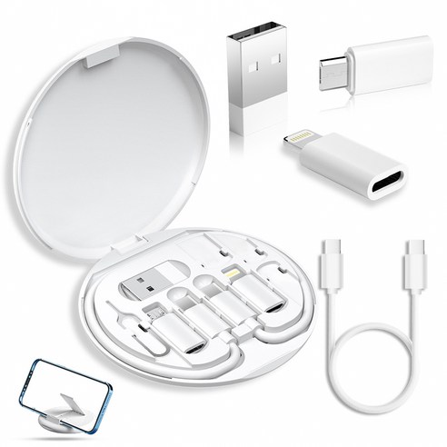 노노몽 8핀 5핀 usb 젠더 c to c타입 고속 충전 케이블 60w, 1세트, 화이트, 30cm