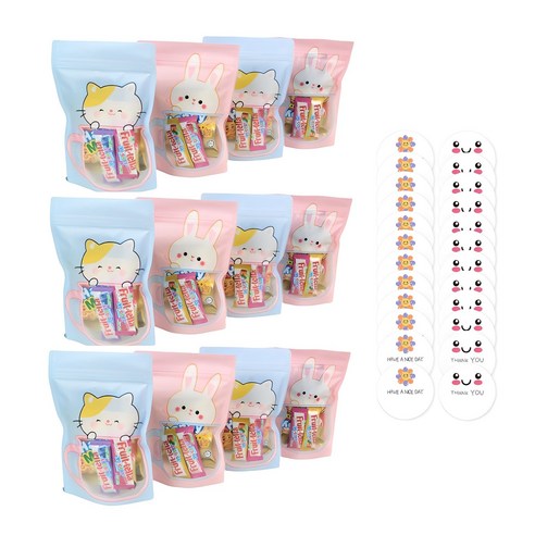 달콤가득 꾸러미 간식 선물 세트, 간식12개+스티커 24개, 1세트