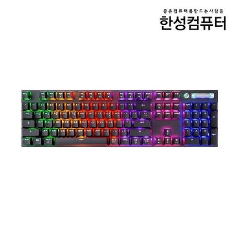 한성컴퓨터  한성컴퓨터 GK300 RAINBOW 적축 슬림 LP 게이밍 기계식 키보드, 블랙