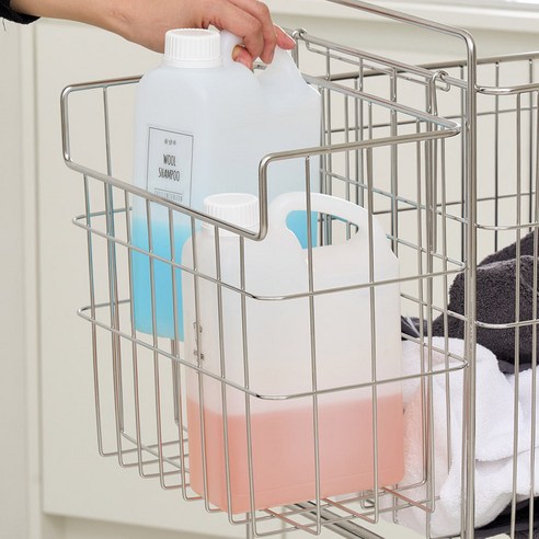 좁은 공간 빨래 고민 끝! JBJ 비블레스 올스텐 이동식 세탁바구니