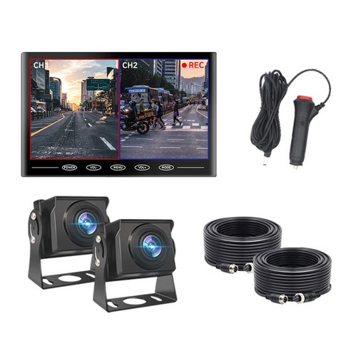 아이카 트럭 2채널 모니터 후방 카메라 시거잭 풀세트 F 15m: 트럭 운전자의 주변 가시성 향상 솔루션
