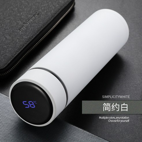 Poptven 주전자 304 단일 층 스테인리스 스포츠 주전자 자전거 타고 야외 주전자, 500ml, B526 합리적인 온도 흰색