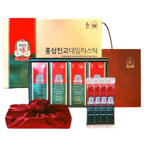 정관장 6년근 홍삼정 에브리타임 홍삼진고 스틱 20포 200ml+쇼핑백 부모님 면력 여행 골프 명절 선물세트(보자기포함) 1개, 1세트