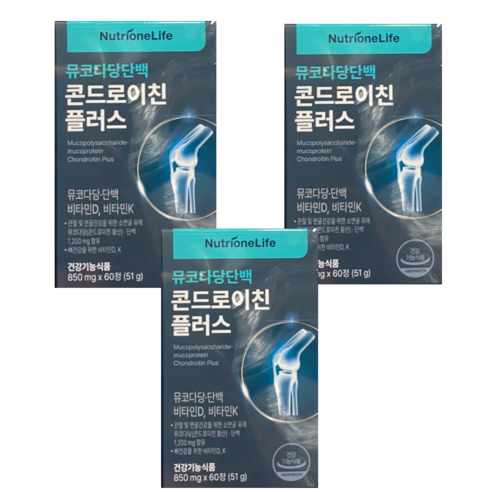 뉴트리온라이프 뮤코다당백 콘드로이친플러스 소연골콘드로이친이 관절 뼈건강 올인원콘드로이친