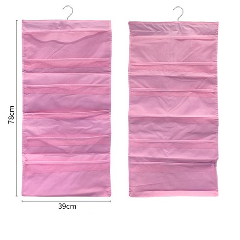 [코스릴] 의류 보관 가방 벽 매달려 마무리 양말 속옷 보관 가방, 핑크 프론트6-역전12