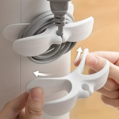 쁘랑쁘 줄정리 케이블선정리 케이블선정리6P 선정리홀더 선고정 케이블고정, 화이트3개+블랙3개, 1세트