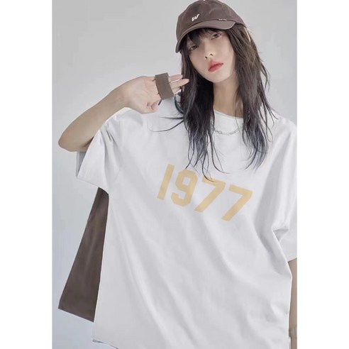 [당일배송] USA 남녀공용 순면 캐주얼 레터링 반팔티셔츠