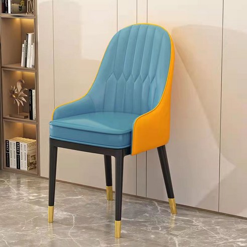 가벼운 럭셔리 의자 레스토랑 호텔 실내 카페 다양한 장소의 간단한 등받이 의자, 블루오렌지