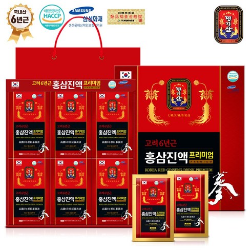 명기삼 고려6년근 홍삼진액 프리미엄 + 쇼핑백
