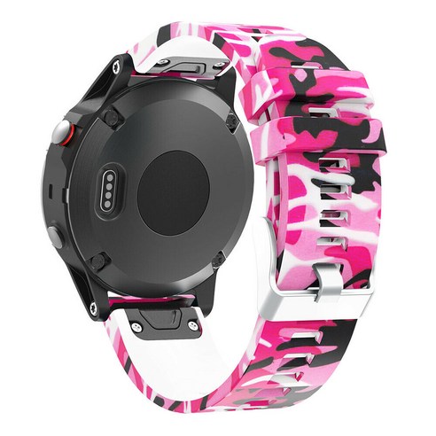 Garmin Fenix 5 5Plus 6 6Pro Sapphire Solar 스트랩 가민 QUICKFIT 22mm 위장 프린트 실리콘 손목 밴드 퀵 릴리스 손목 시계줄, #4, Quick Fit 22mm