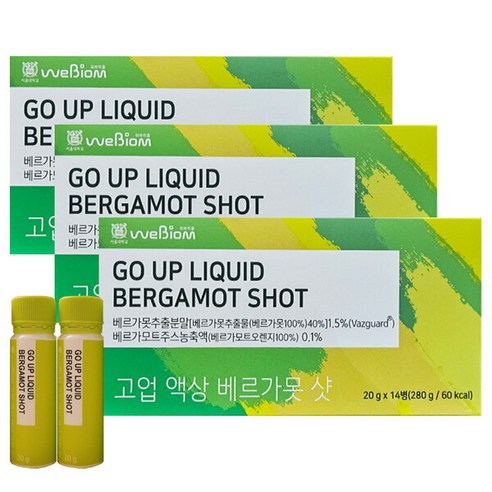 고업 베르가못 액상 샷 BPF 폴리페놀 인지질코팅 3박스 6주분, 280g, 3개